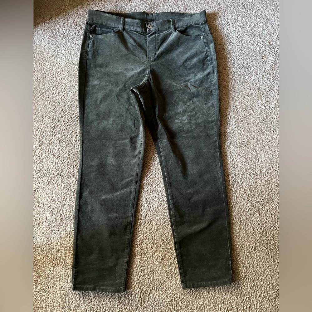 NWT J. Jill Women’s Sz L Straight Leg Corduroy Pants in Washed Caper
